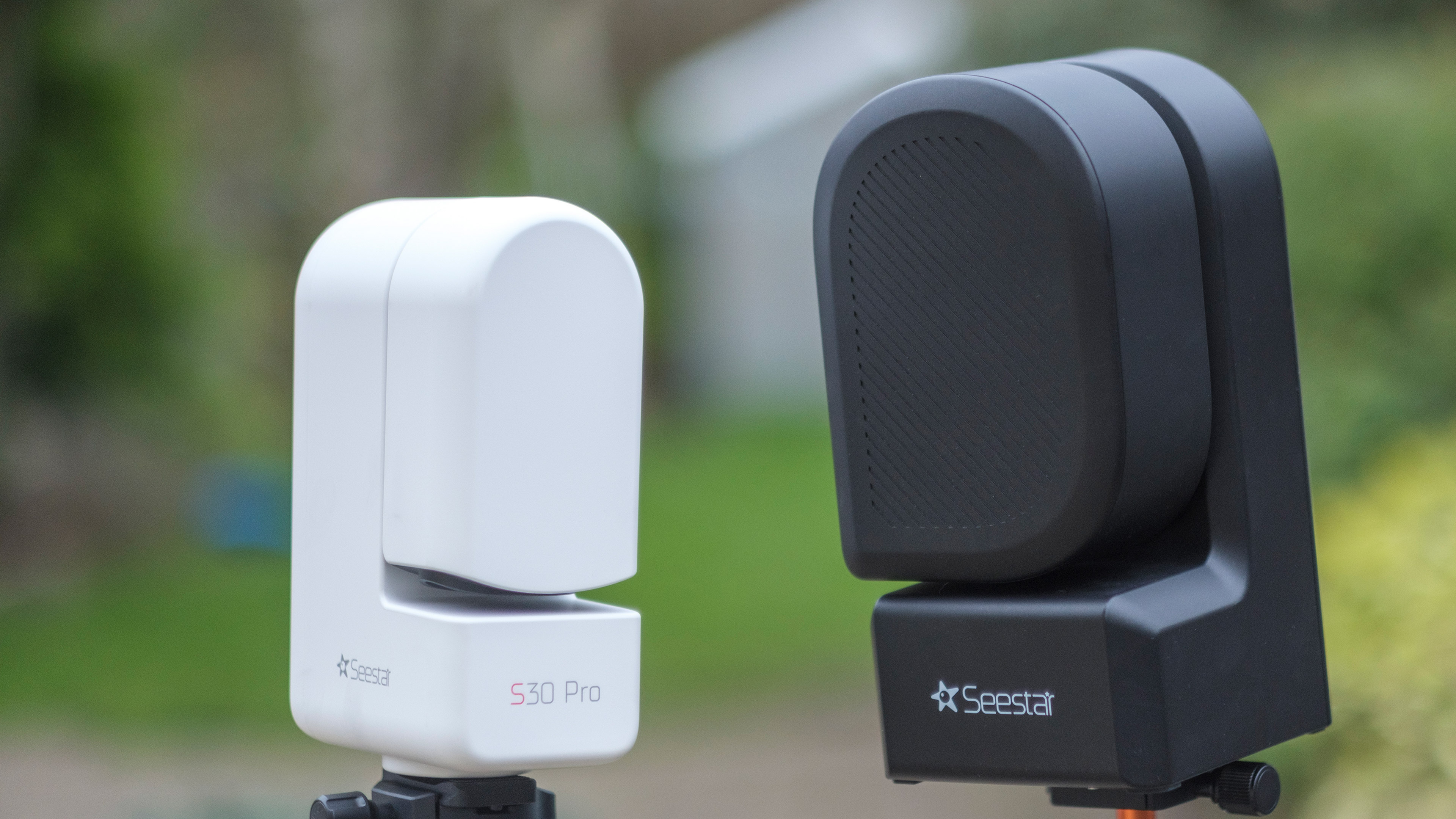 The ZWO Seestar S30 Pro next to the ZWO Seestar S50