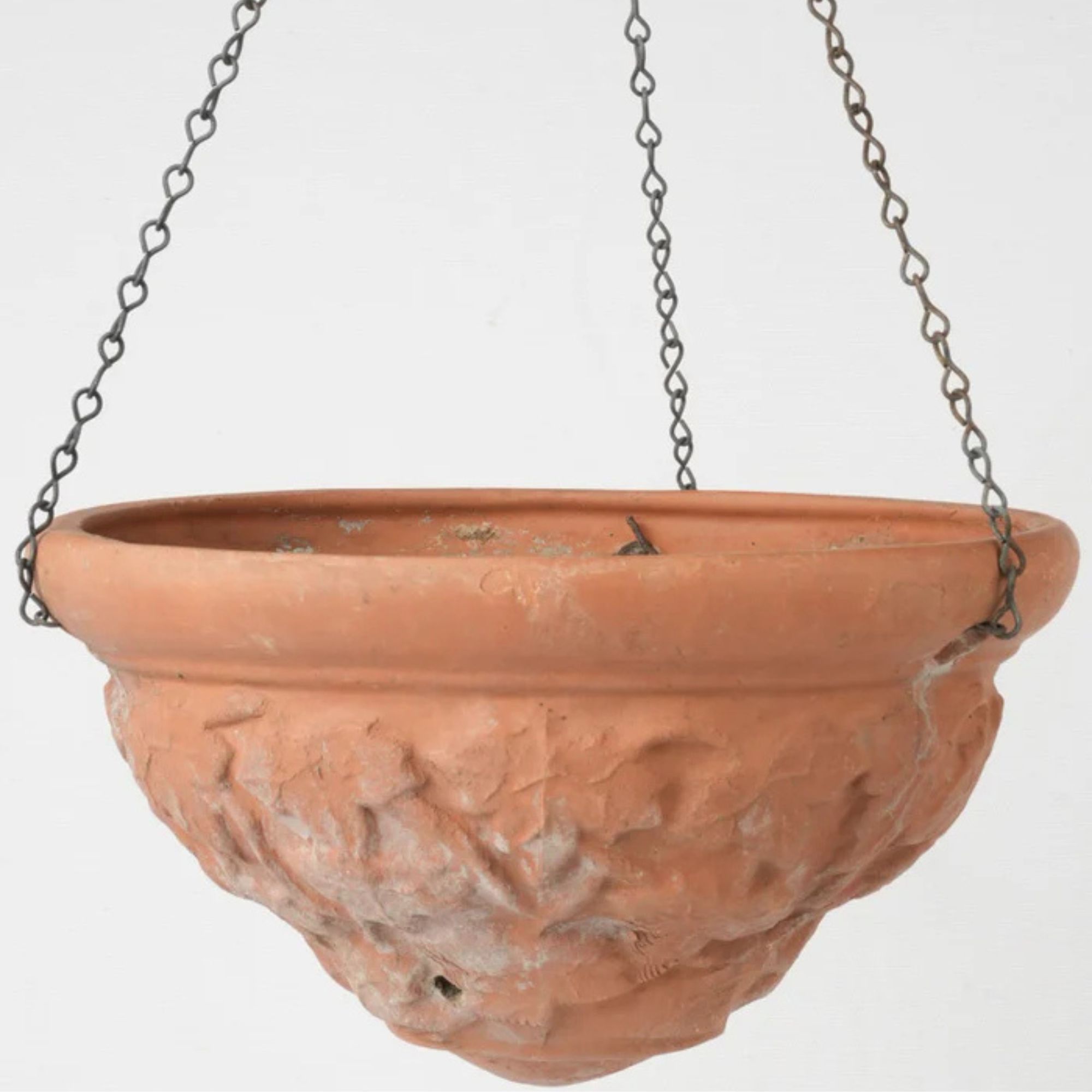 Early 20th Century French Terracotta Hanging Planter with Ivy Motif