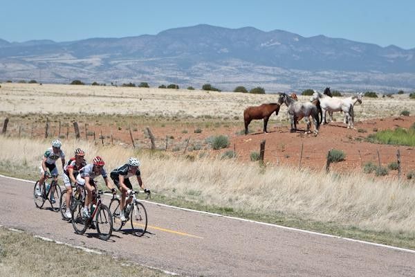 Breakaway riders didn't have any time to take in the sites today