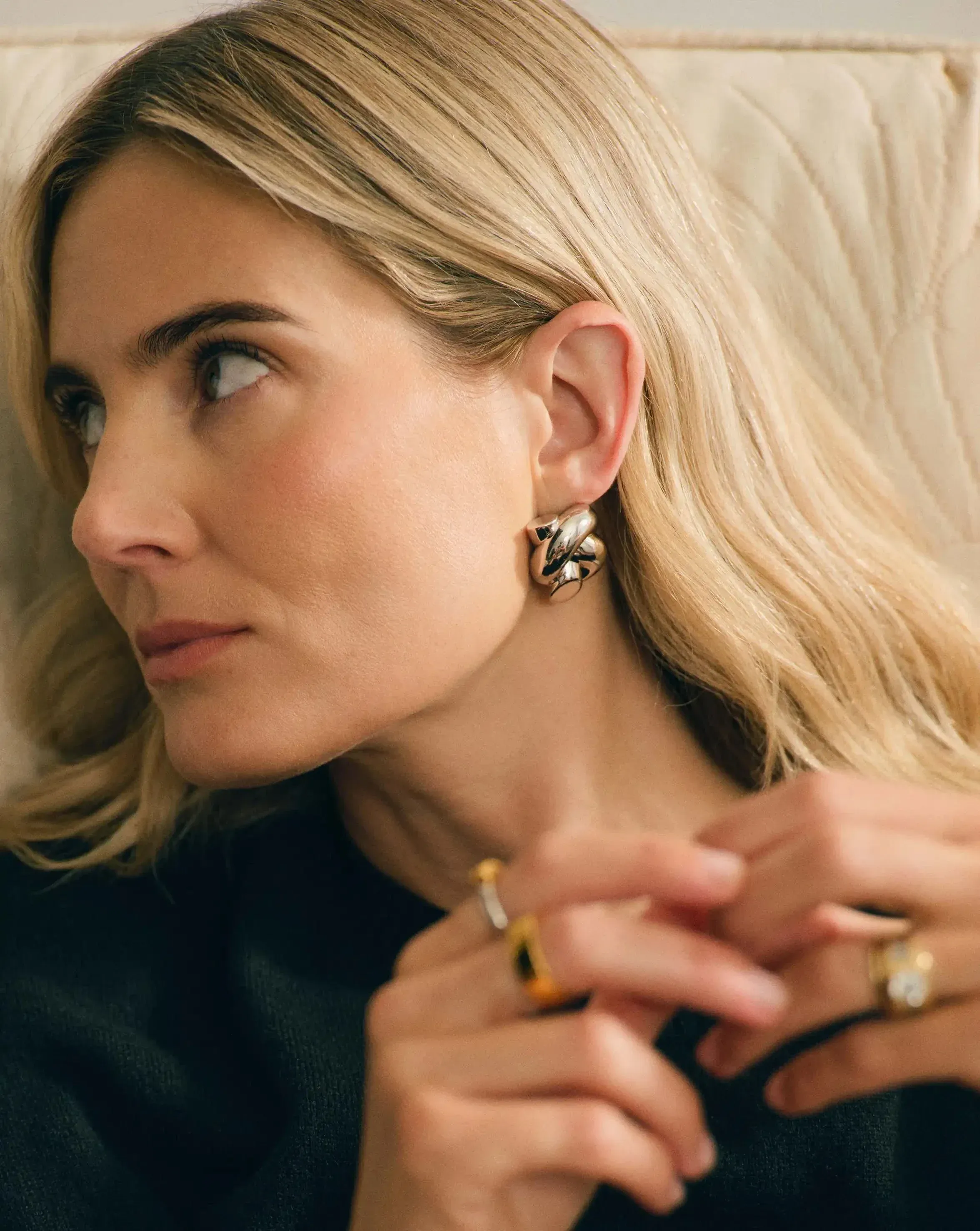 Lucy Williams Knot Oversized Stud Earrings | Silver Plated - Silver Plated