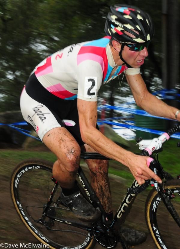 Jeremy Powers (Rapha-Focus) with the race lead and one lap to go