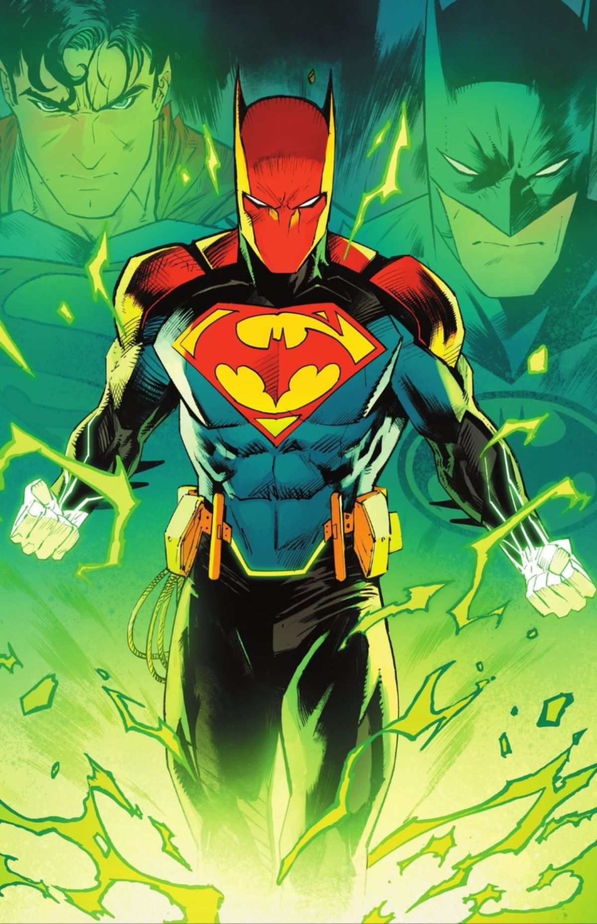 El híbrido Superman-Batman-Green Lantern de World's Finest #4