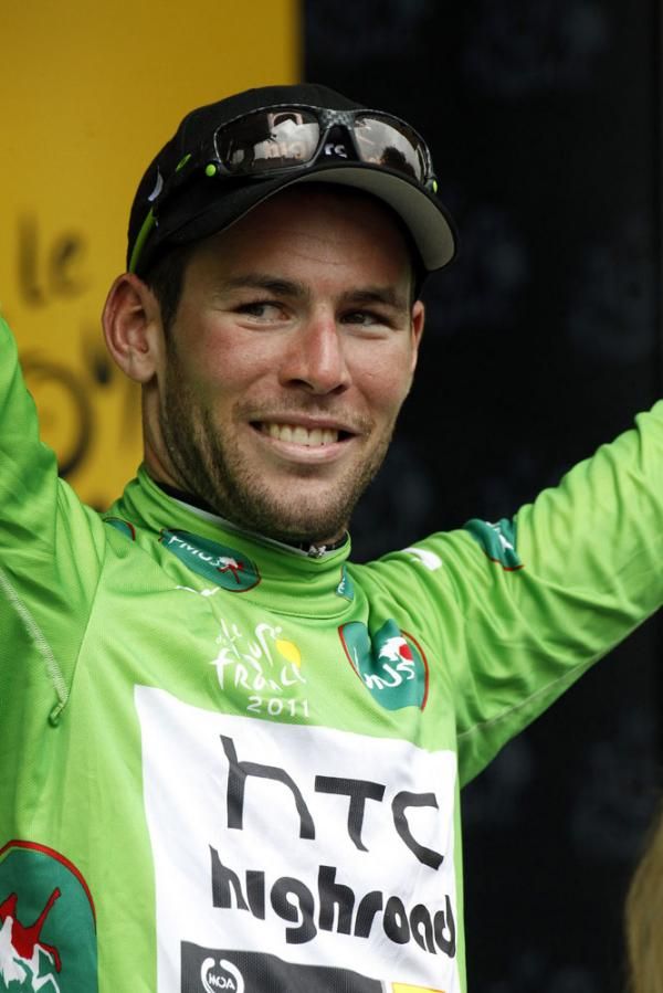 Cavendish in the green jersey