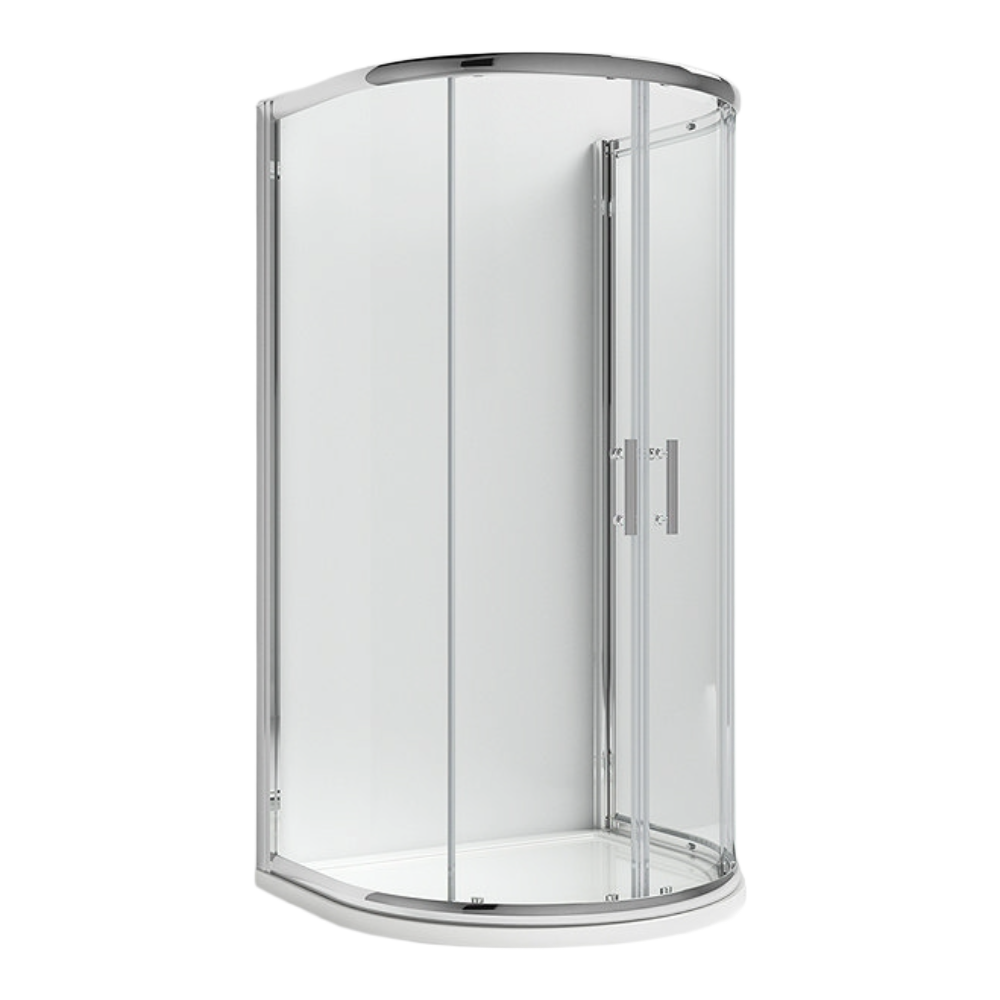 Pacific D-Shape Shower Enclosure inc. Shower Tray + Waste
