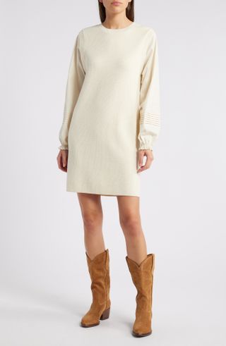 Treasure & Bond, Mixed Media Long Sleeve Sweater Dress