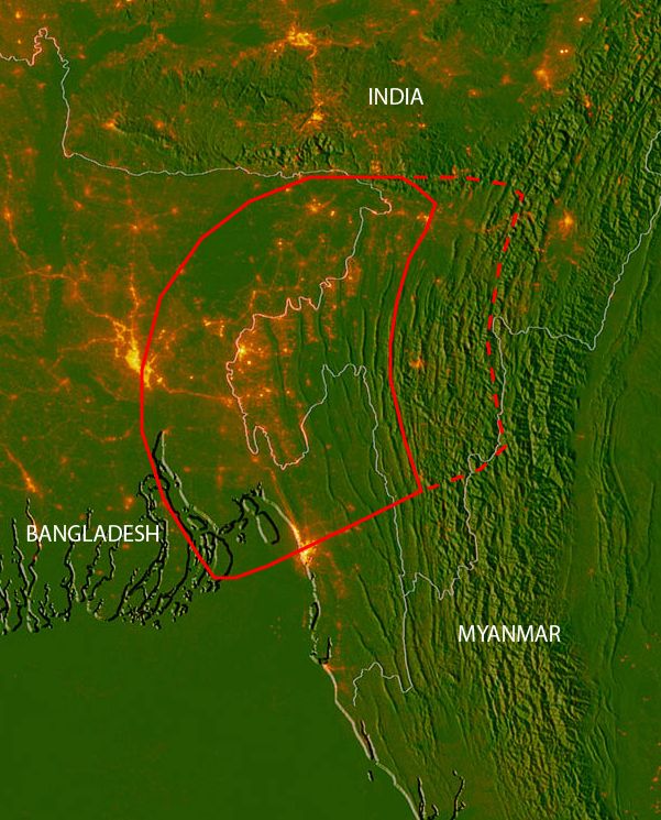 fault zone beneath Bangladesh