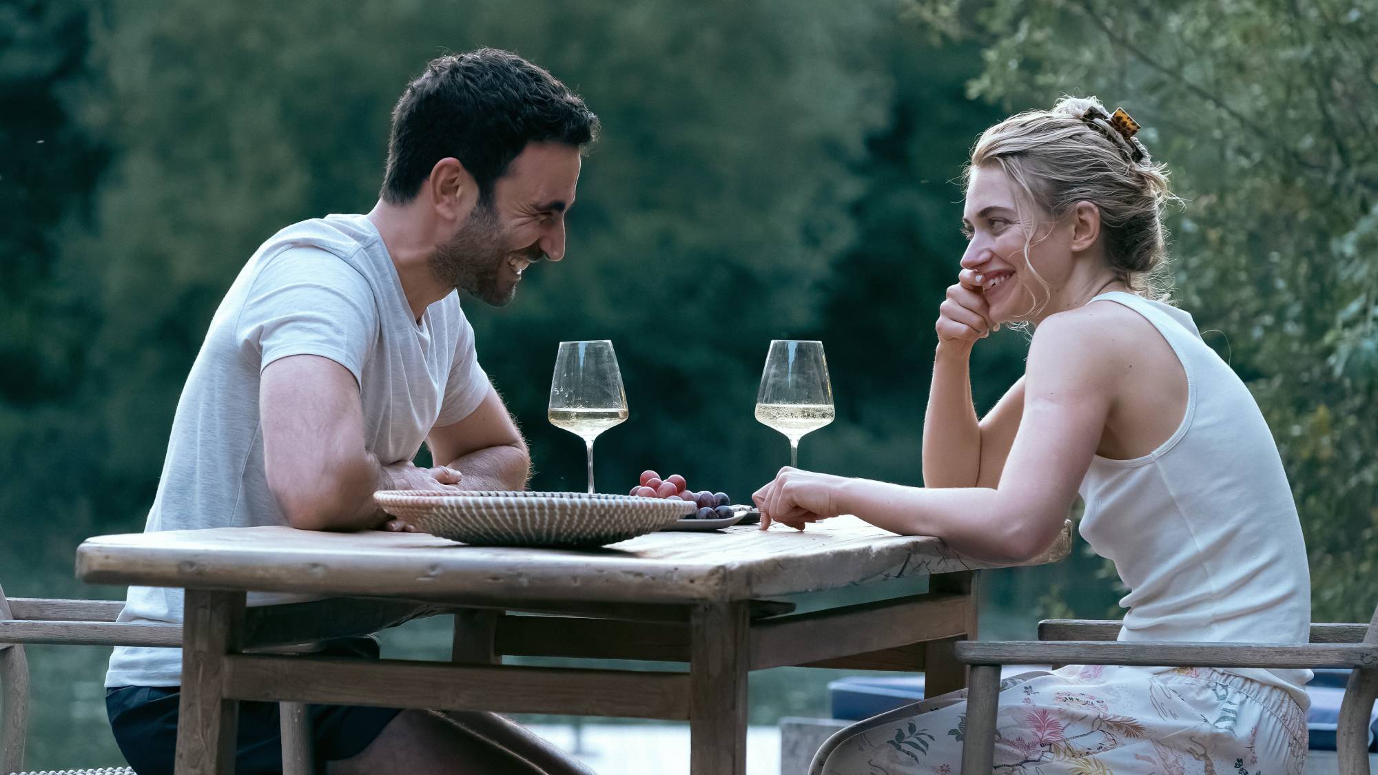 (L-R) Brett Goldstein as Simon and Imogen Poots as Laura in &quot;All of You&quot;