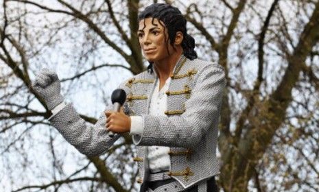 A Michael Jackson statue greets soccer fans at its new home: Craven Cottage stadium, London. Naturally.