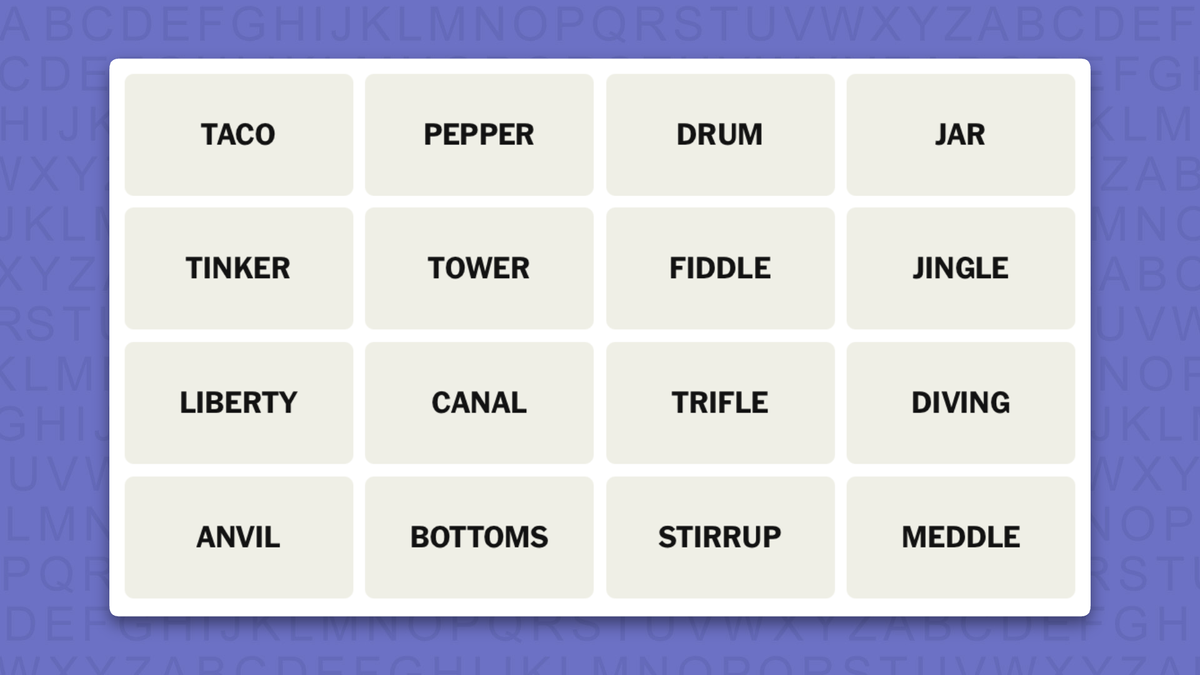 NYT Connections hints for game 1234 on a purple background