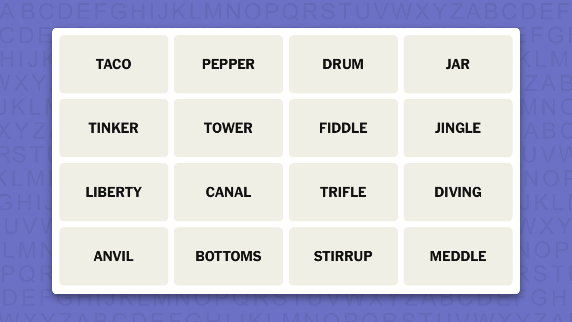 NYT Connections hints for game 1234 on a purple background