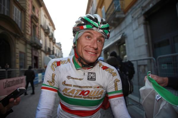 Filippo Pozzato (Katusha) was in the break all day getting in good miles for Milano-Sanremo preparation.