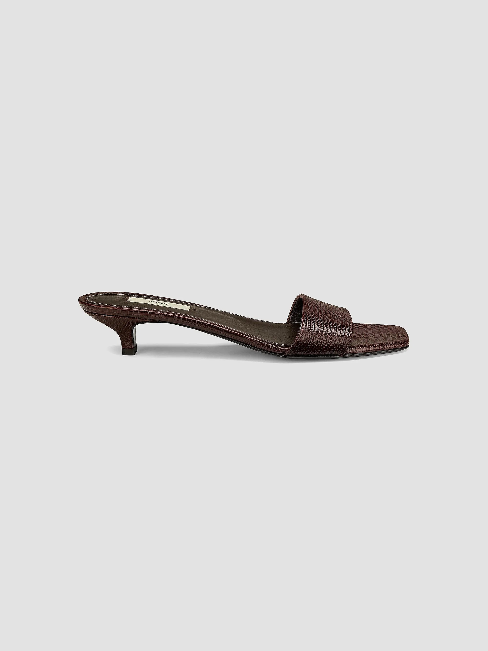 Slim 35mm Lizard-Embossed Leather Mules