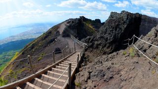 Hiking trail up Mount Vesuvius