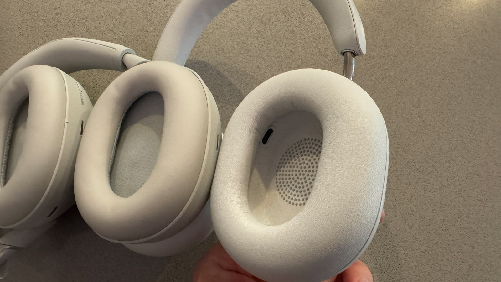 Internal cut out of the earcups of the Sony WH-1000XM6 and Sonos Ace headphones