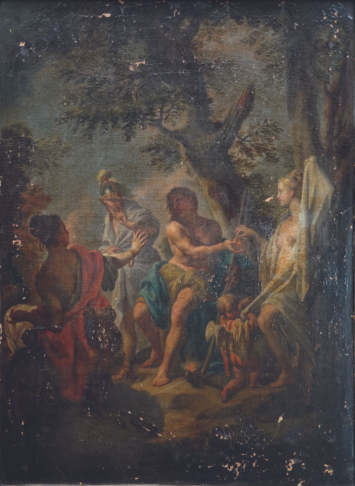 The original faded version of Trevisani's Judgement of Paris