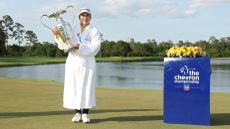 Mao Saigo with the trophy after winning The Chevron Championship in 2025 