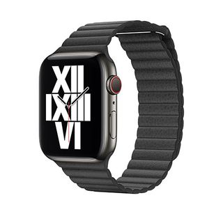 Black Leather Loop Apple Watch band