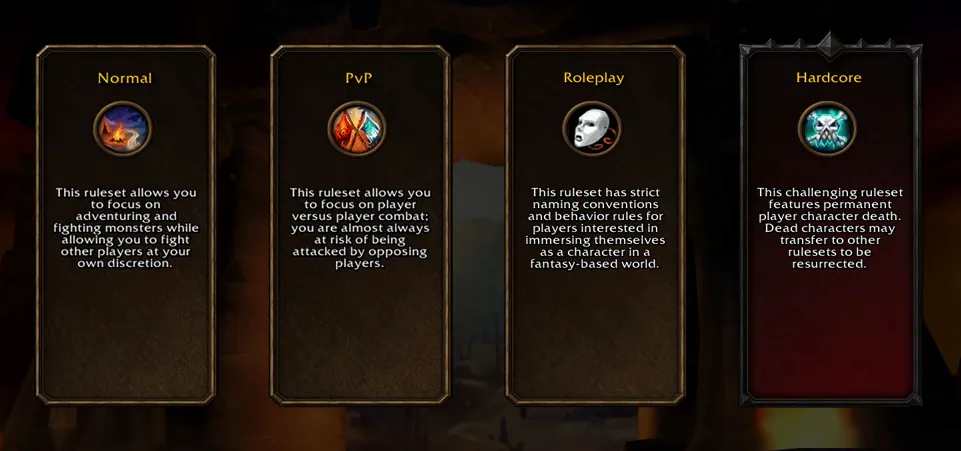 An image showing the rulesets in WoW: Forever.