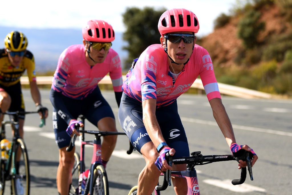 ALTODEMONCALVILLO SPAIN OCTOBER 28 Hugh Carthy of The United Kingdom and Team EF Pro Cycling during the 75th Tour of Spain 2020 Stage 8 a 164km stage from Logroo to Alto de Moncalvillo 1490m lavuelta LaVuelta20 on October 28 2020 in Alto de Moncalvillo Spain Photo by David RamosGetty Images