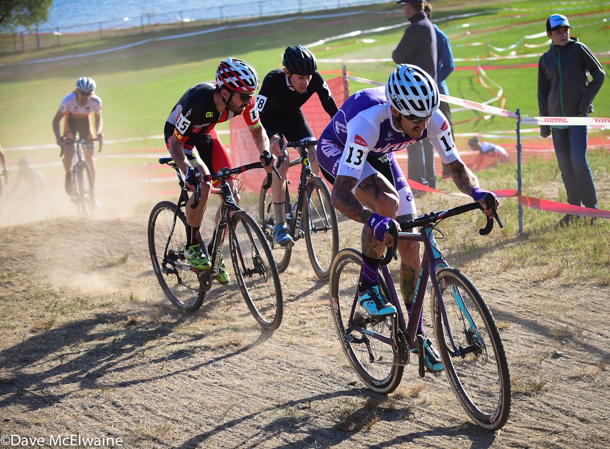 Ben Berden (WCup-Stoemper) riding in fifth place during the opening laps