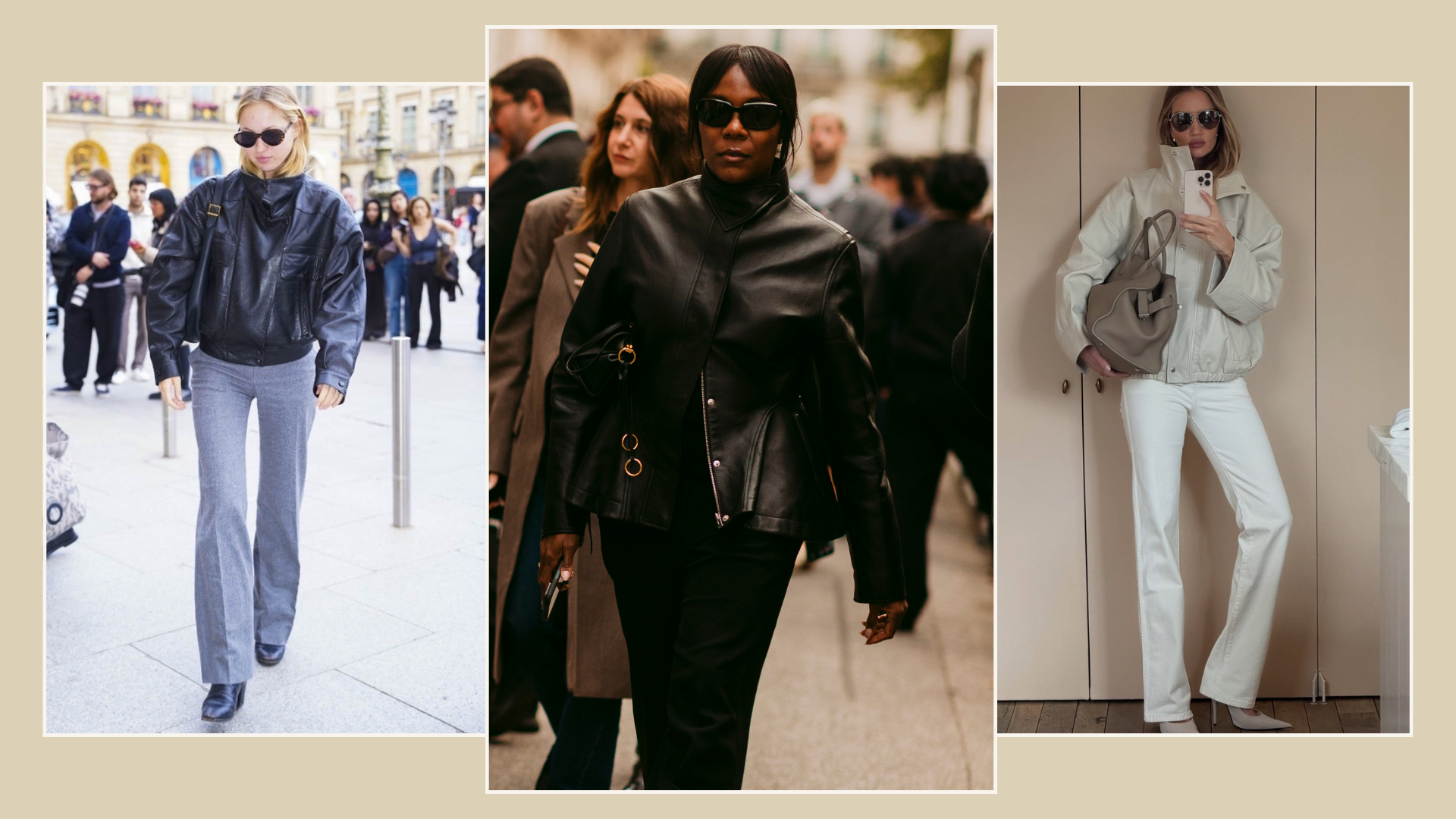 Three leather funnel neck jack trend images.