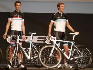 Frank and Andy Schleck with their new Trek bikes