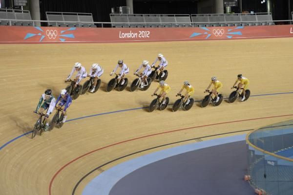 Riders from all nationalities share the London Olympic velodrome