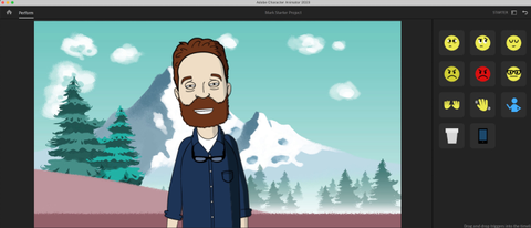 Adobe Character Animator animation software in action