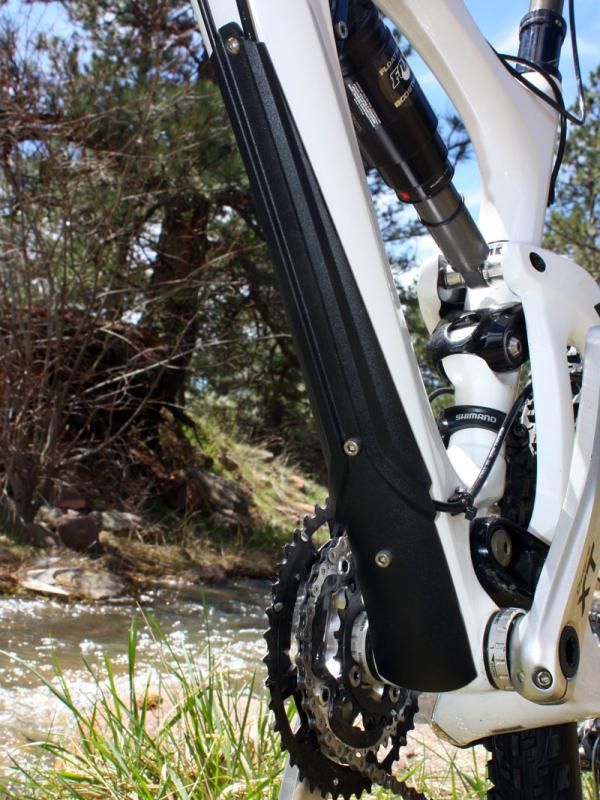 Ibis say this plastic guard is meant to protect the cables, not the down tube. Either way, it's a nice addition for a hard hitting machine