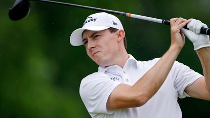 Matt Fitzpatrick takes a shot during the second round of the PGA Championship