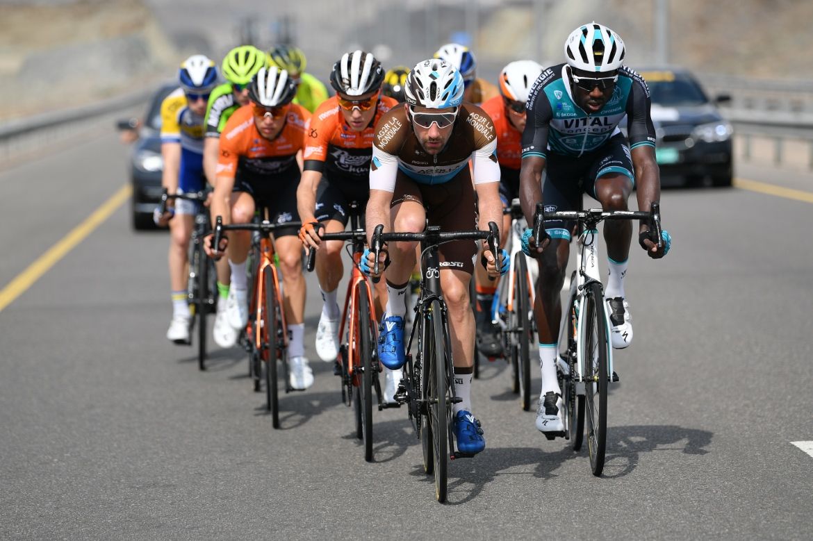 AG2R La Mondiale work on the front of the peloton