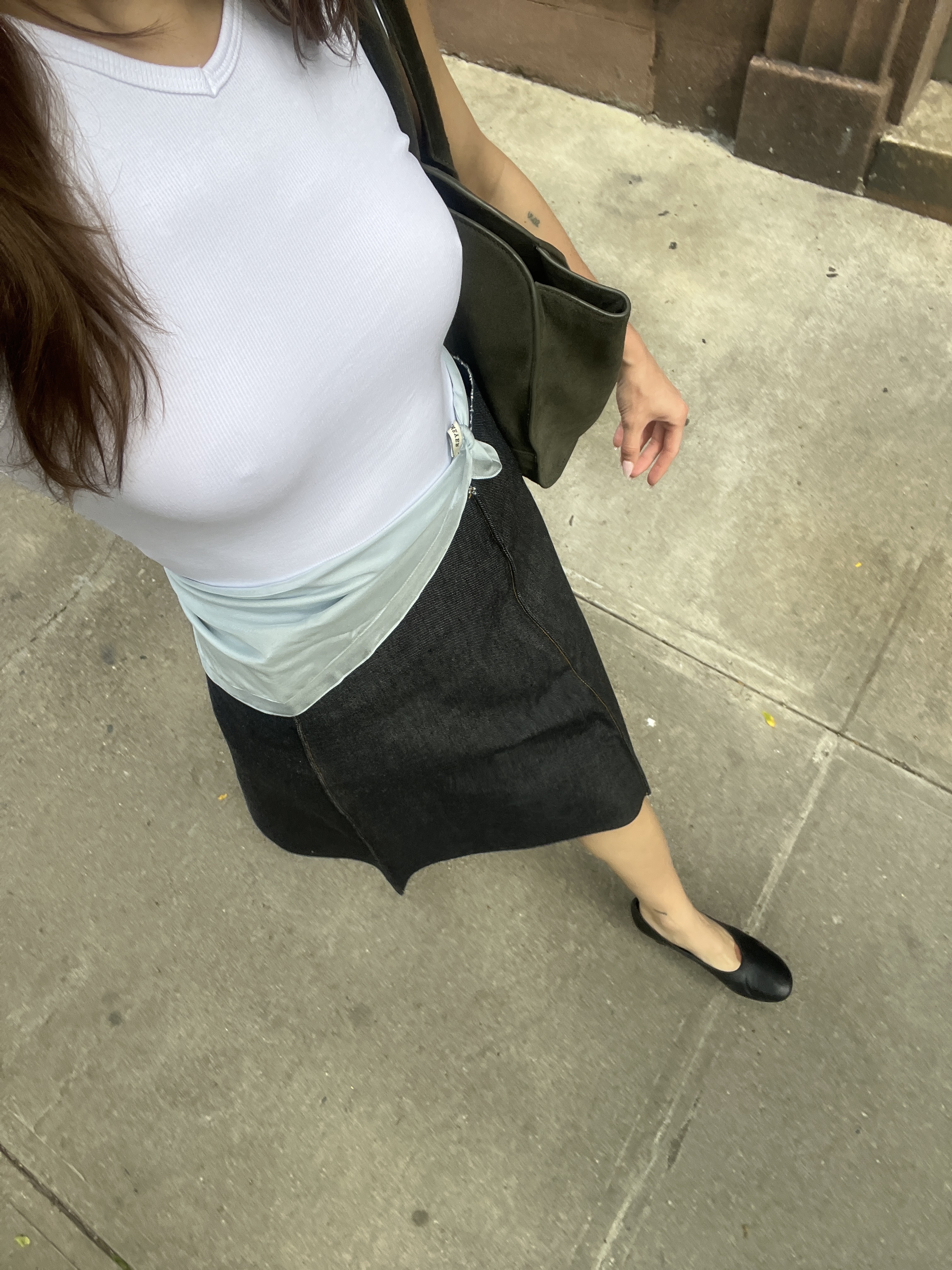 Eliza Huber wearing the Zara Stretch Ribbed Tank Top.