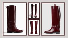 H&M's lookalike for Gucci's burgundy knee high boots