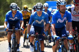 Miguel Ángel López (center) of Movistar Team during the 2021 Tour of Spain