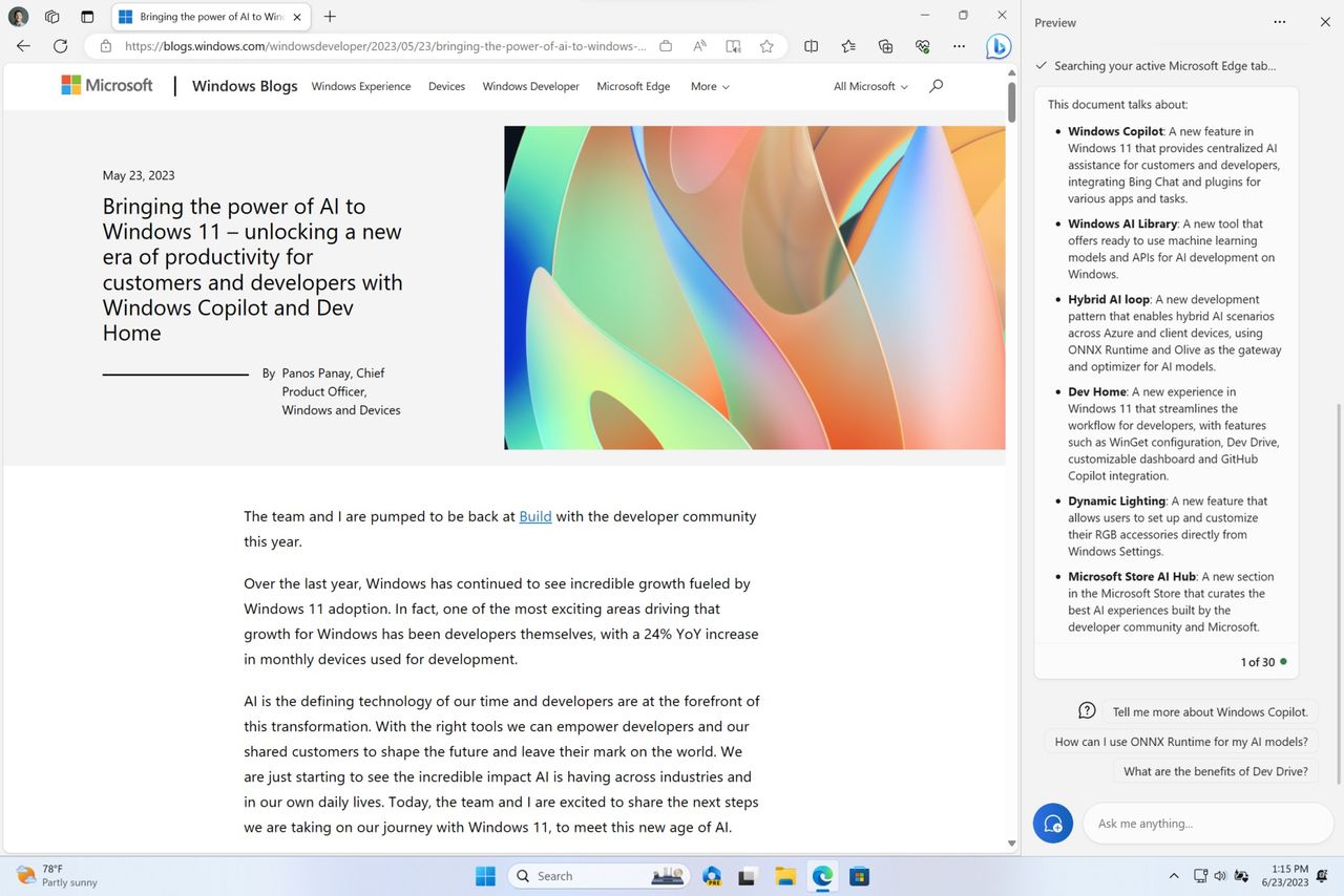 Windows Copilot in preview
