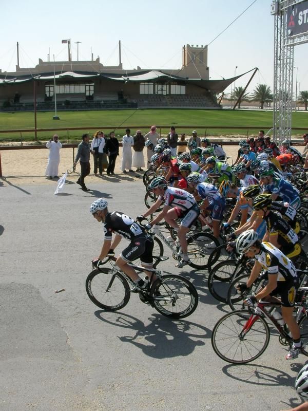 And they're off and racing on stage two of the Tour of Qatar.