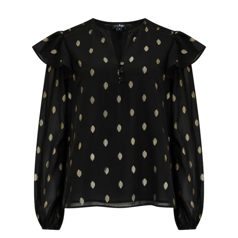Pour Moi, Angelina Shirred Detail Long Sleeve Chiffon Blouse