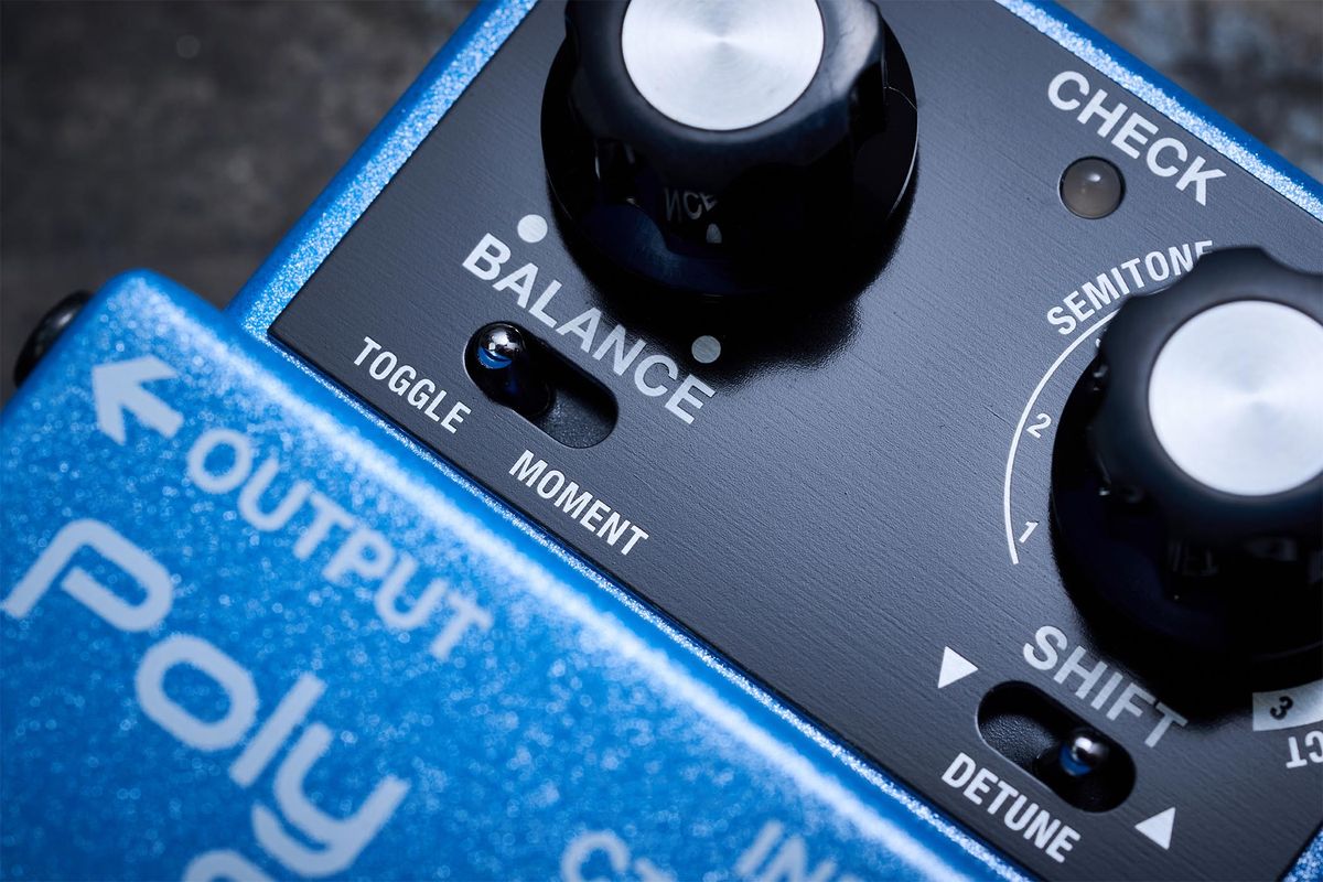 Boss XS-1 Poly Shifter: the compact version of the new pitch-shifter has the same blue finish on the enclosure and has a range of three octaves up and down.