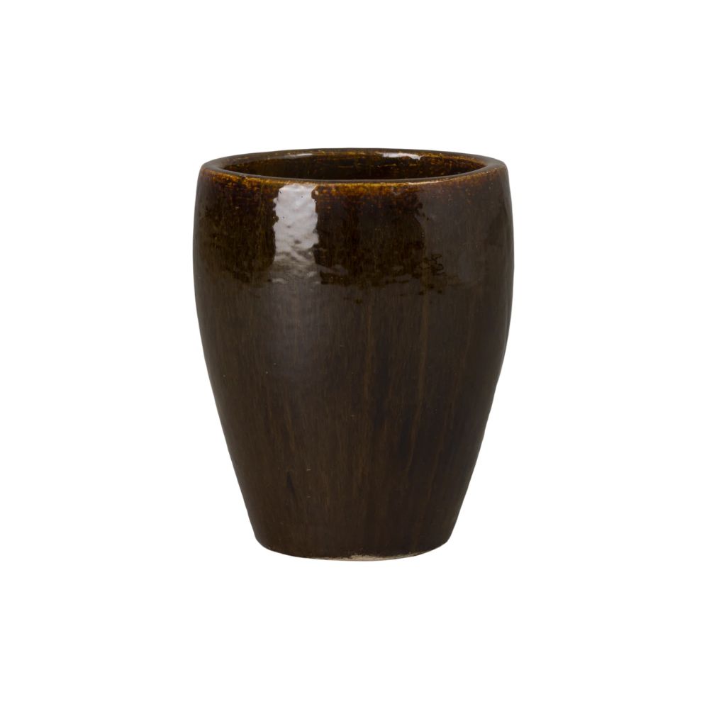 Brown glazed planter