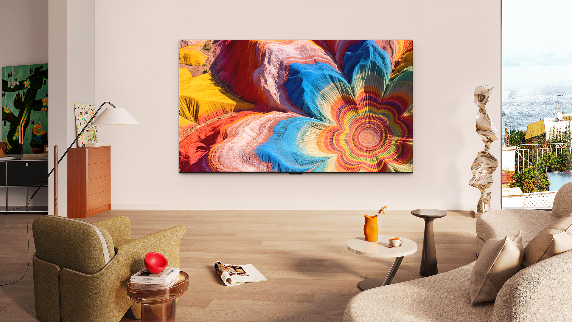 TCL C6L QD-Mini LED TV lifestyles showing television in a living room environment