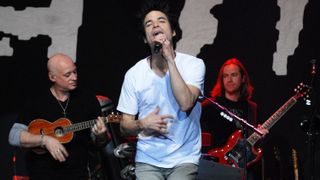 Jimmy Stafford, Patrick Monahan and Jerry Becker of Train perform at Center Stage on December 14, 2010 in Atlanta, Georgia