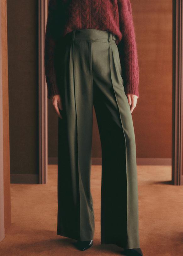 Aldo Trousers - Dark Green - Viscose Ecovero™ Lenzing™ - Sézane