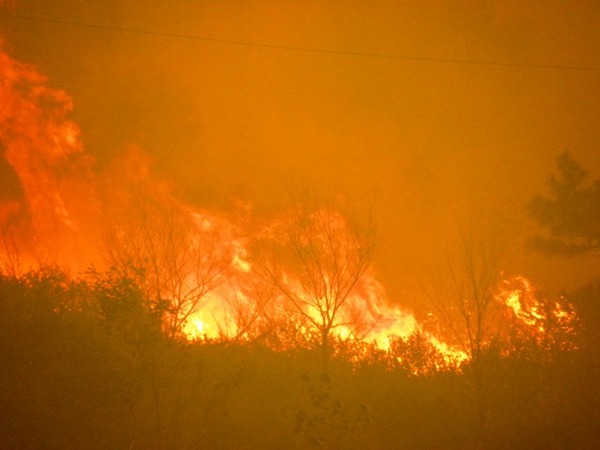 The High Park Fire blazing near Fort Collins, Colo., June 10.