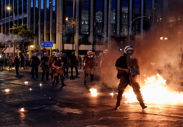 Riot police in Athens.