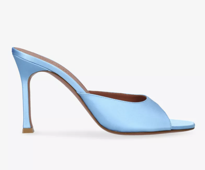 AMINA MUADDI Alexa 95 Satin Heeled Mules
