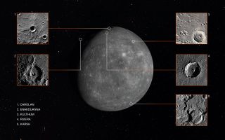 Five Newly Named Craters on Mercury