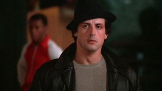 Sylvester Stallone with a black eye in the movie Rocky