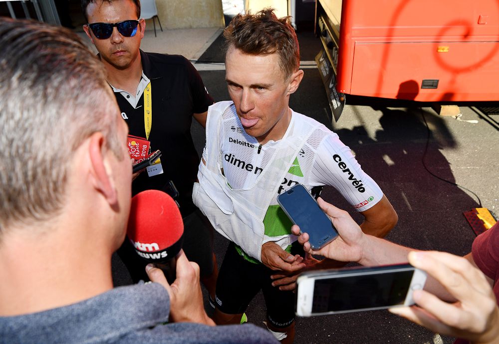 Serge Pauwels was forced to abandon the Tour de France after a stage 15 crash
