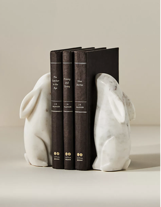 Marble rabbit shaped bookends from Anthropologie.