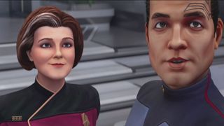 Catherine Janeway and Chakotay in Star Trek: Prodigy